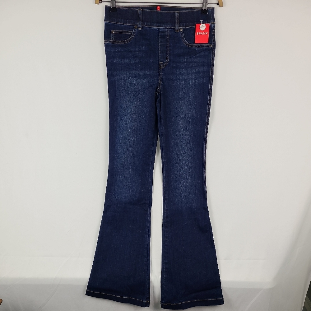 SPANX Womens' Flare Jeans Pants Midnight Shade Size Petite S  $148.00